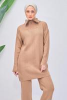 Tesettür giyim KAHVE TRİKO TUNİK T 7708-1