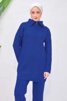Tesettür giyim LACİVERT TRİKO TUNİK T 7708-1