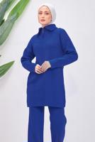 Tesettür giyim LACİVERT TRİKO TUNİK T 7708-1