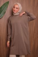 Tesettür giyim KAHVE TRİKO TUNİK T 8007