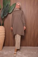 Tesettür giyim KAHVE TRİKO TUNİK T 8007