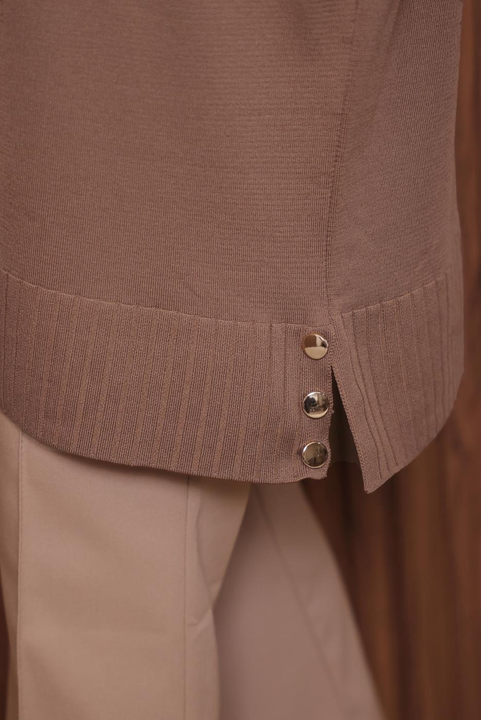 Tesettür giyim KAHVE TRİKO TUNİK T 8007