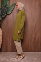 Tesettür giyim YEŞİL TRİKO TUNİK T 8007