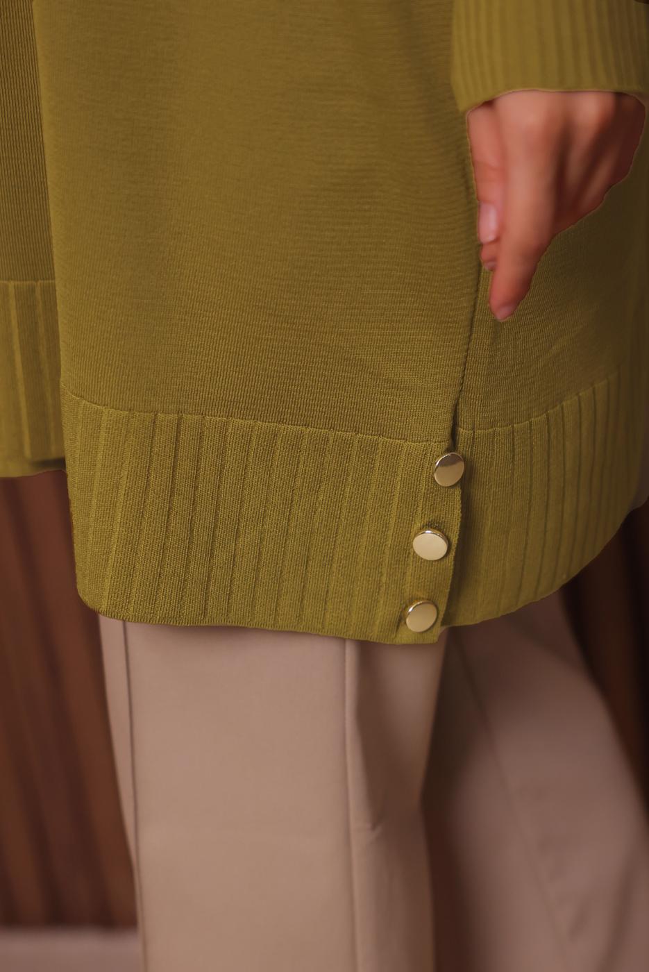 Tesettür giyim YEŞİL TRİKO TUNİK T 8007