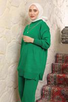 Tesettür giyim YEŞİL TRİKO TUNİK T 8058-1