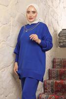 Tesettür giyim LACİVERT TRİKO TUNİK T 8058-1