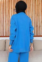 Tesettür giyim MAVİ TRİKO TUNİK T 8116-1
