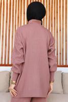 Tesettür giyim PEMBE TRİKO TUNİK T 8116-1