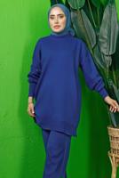 Tesettür giyim LACİVERT BONCUK İŞLEMELİ TRİKO TUNİK T 8408-1