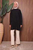 Tesettür giyim SİYAH TRİKO TUNİK T 9007