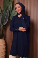 Tesettür giyim LACİVERT TRİKO TUNİK T 9007