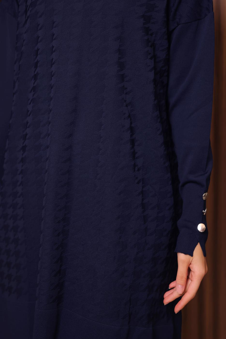 Tesettür giyim LACİVERT TRİKO TUNİK T 9007