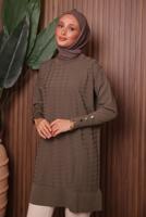 Tesettür giyim KAHVE TRİKO TUNİK T 9007
