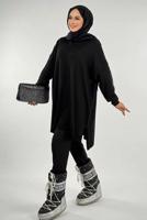 Tesettür giyim SİYAH İNCİ DETAYLI TUNİK T 90381