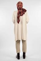 Tesettür giyim BEJ İNCİ DETAYLI TUNİK T 90381