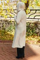 Tesettür giyim BEJ KAPÜŞONLU KAP T 0009