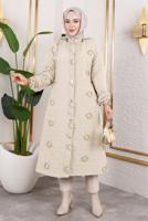 Vêtements hijab BEIGE VESTE À CAPUCHE T 0702