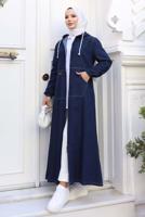 Vêtements hijab BLEU MARINE VESTE À CAPUCHE T 1011