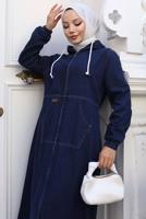 Vêtements hijab BLEU MARINE VESTE À CAPUCHE T 1011