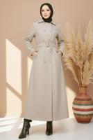 Vêtements hijab BEIGE TRENCH LONG CEINTURÉ T 1094