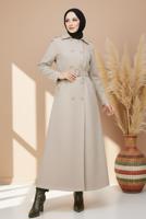 Vêtements hijab BEIGE TRENCH LONG CEINTURÉ T 1094