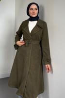Vêtements hijab KAKI TRENCH EN DAIM T 6426