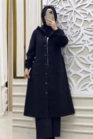Vêtements hijab NOIR TRENCH-COAT BOUTONNÉ T 7086