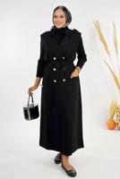 Tesettür giyim SİYAH KUŞAKLI TRİKO YELEK T 10381