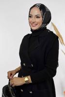 Tesettür giyim SİYAH KUŞAKLI TRİKO YELEK T 10381