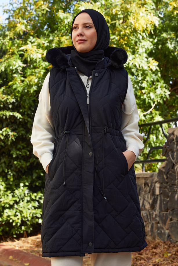 Hijab clothing  HOODED PUFFER VEST T 2307 - TRENDTESETTÜR