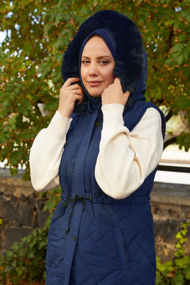 Hijab clothing  HOODED PUFFER VEST T 2307 - TRENDTESETTÜR