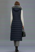 Tesettür giyim LACİVERT KAPÜŞONLU UZUN ŞİŞME YELEK T 4819