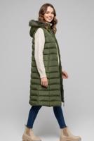 Tesettür giyim HAKİ KAPÜŞONLU ŞİŞME YELEK T 5819