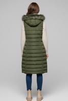 Tesettür giyim HAKİ KAPÜŞONLU ŞİŞME YELEK T 5819