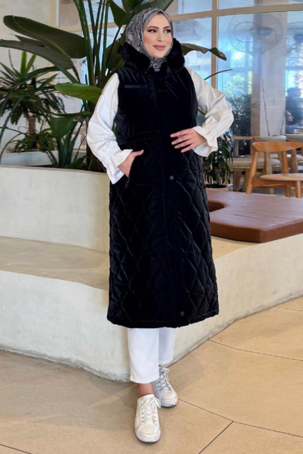 Tesettür giyim  ŞİŞME YELEK T 7056