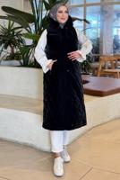 Tesettür giyim SİYAH ŞİŞME YELEK T 7056