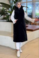 Tesettür giyim SİYAH ŞİŞME YELEK T 7056