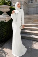 Hijab clothing WHITE GEM EMBROIDERED EVENING DRESS T 1025