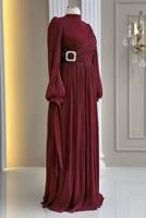 Tesettür giyim BORDO T 1563 AH ABİYE ELBİSE