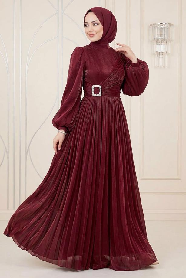 Vêtements hijab  ROBE DE SOIRÉE EN MOUSSELINE DE SOIE T 1563 - TRENDTESETTÜR