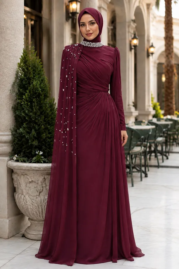 CHIFFON EVENING DRESS T 2463