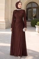 Hijab clothing ORANGE CHIFFON EVENING DRESS T 2463