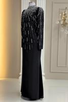 Hijab clothing BLACK GEM DETAILED EVENING DRESS T 2563