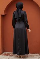 Vêtements hijab NOIR ROBE DE SOIRÉE DÉTAILLÉE ACCESSOIRE T 3626