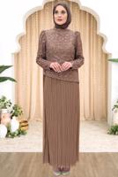 Vêtements hijab VISON ROBE DE SOIRÉE DÉTAILLÉE EN TULLE T 3663