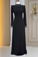 Hijab clothing BLACK GEM DETAILED EVENING DRESS T 4463