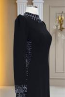 Hijab clothing BLACK GEM DETAILED EVENING DRESS T 4463