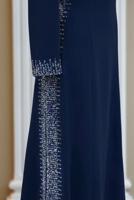 Hijab clothing NAVY BLUE GEM DETAILED EVENING DRESS T 4463