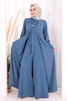 Vêtements hijab BLEU MARINE ENSEMBLE COMBINAISON ET ABAYA T 6108