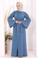 Vêtements hijab BLEU MARINE ENSEMBLE COMBINAISON ET ABAYA T 6108